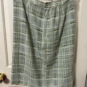 Sag Harbor A-Line Skirt with Green and White Plaid